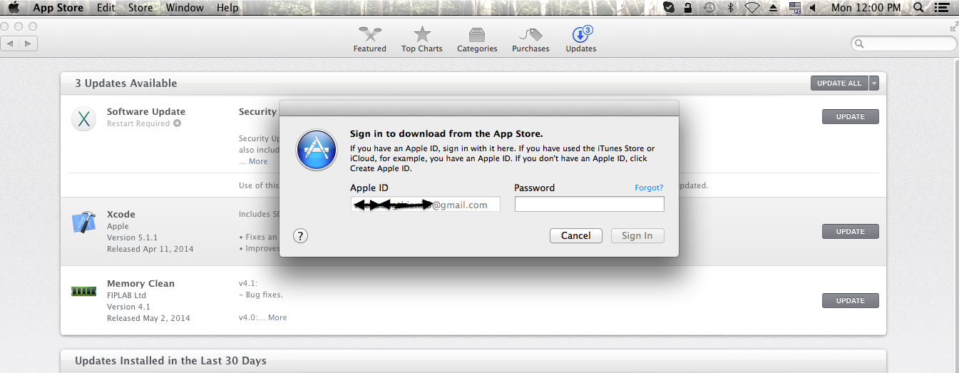 how do you get rid of updates on app store on a mac for a different apple id?